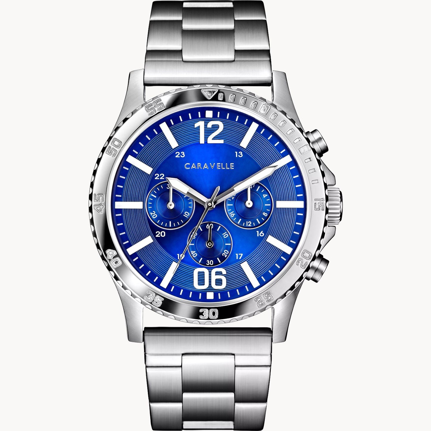 Caravelle Blue Dial Stainless Steel Bracelet Sport Watch