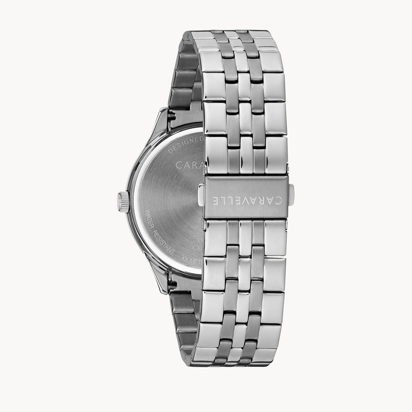 Caravelle Black Dial Stainless Steel Bracelet Dress Watch