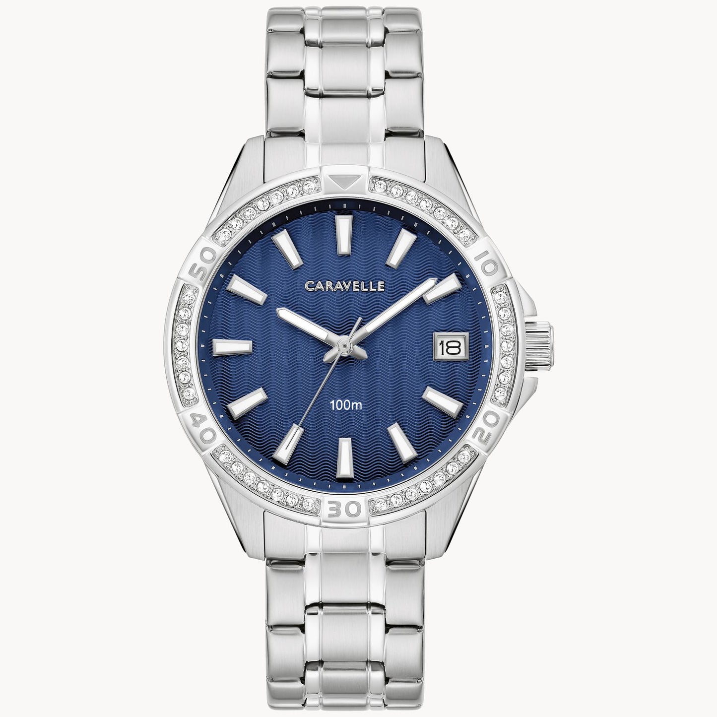 Caravelle Blue Dial Stainless Steel Bracelet Aqualuxx Watch