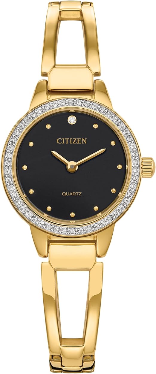 Citizen Women's Quartz Gold-Tone Stainless Steel Bangle Watch with Crystal Accents