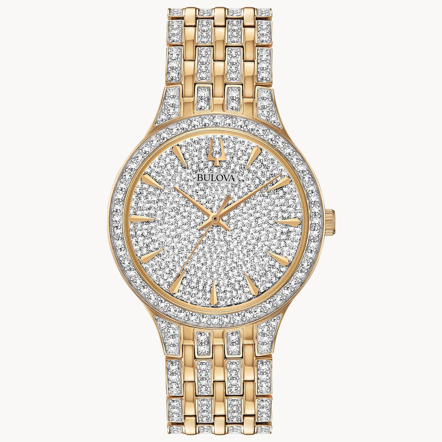 Bulova Phantom Silver Gold Crystal Watch