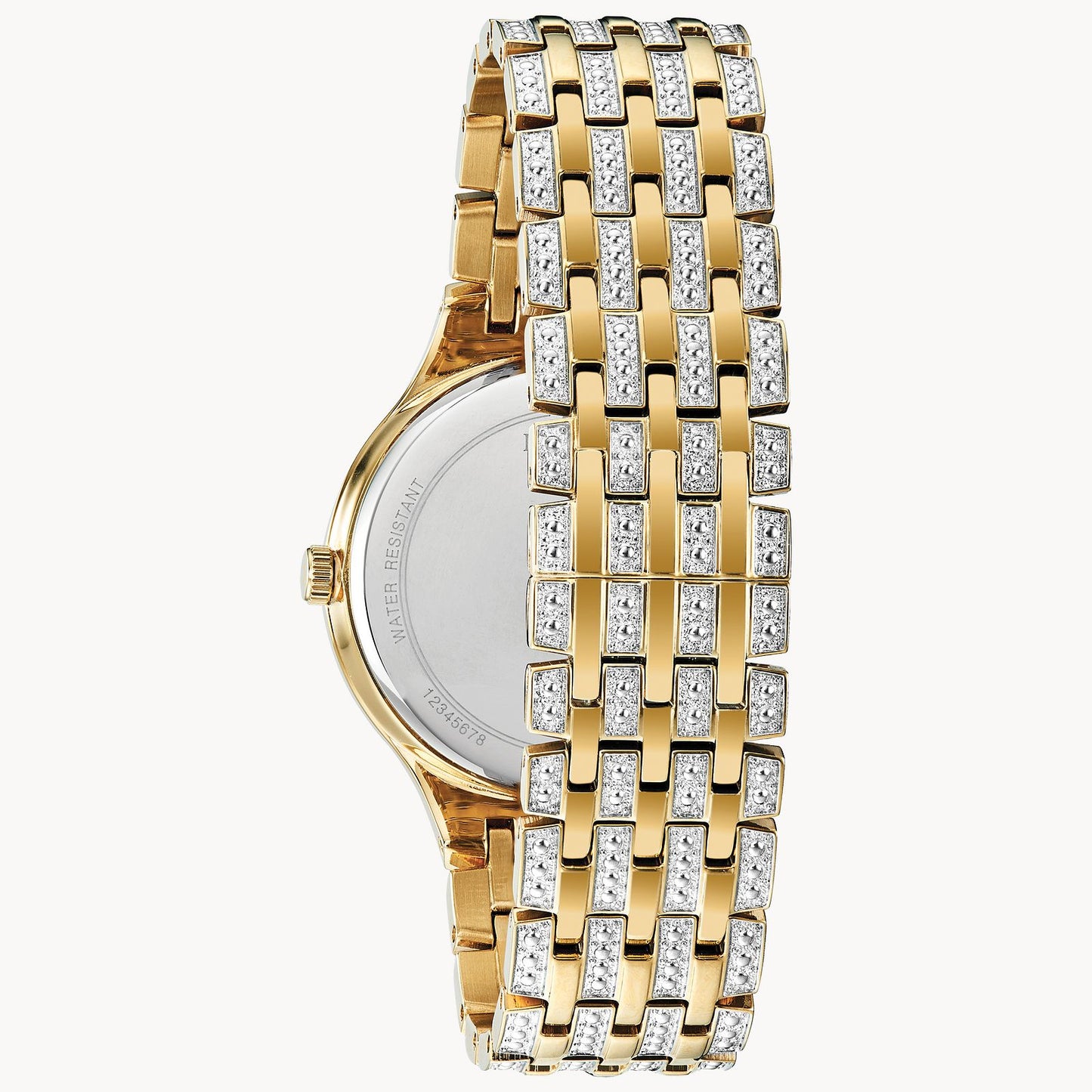 Bulova Phantom Silver Gold Crystal Watch