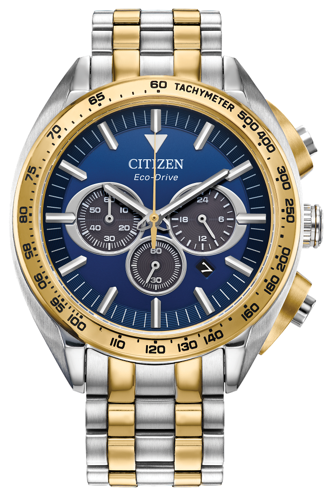 CITIZEN ECO-DRIVE MEN WR100 SST BRAC BLUE